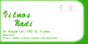 vilmos madi business card